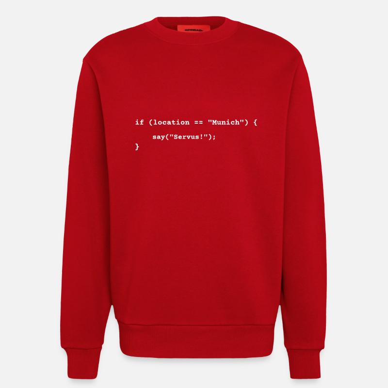 Lustiges München-Programmierer Servus, Bayern - Sweatshirt - made by SPREAD  - Rot
