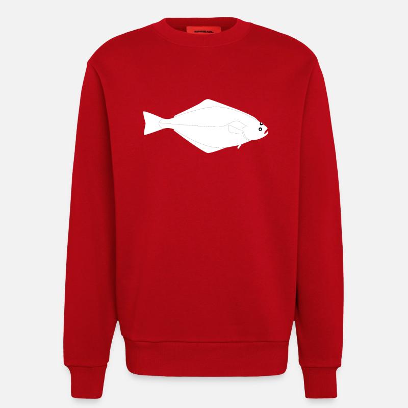 Heilbutt Vollformat weiß - Sweatshirt - made by SPREAD  - Rot