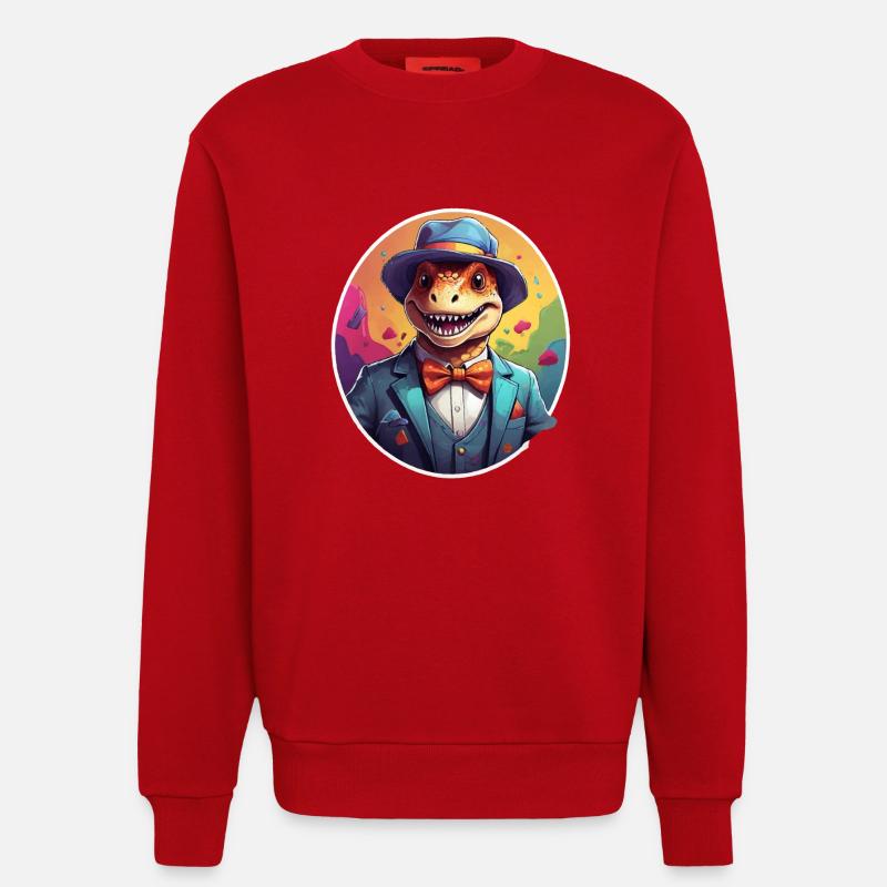 Funny Dino Comic - Sweatshirt - made by SPREAD - red