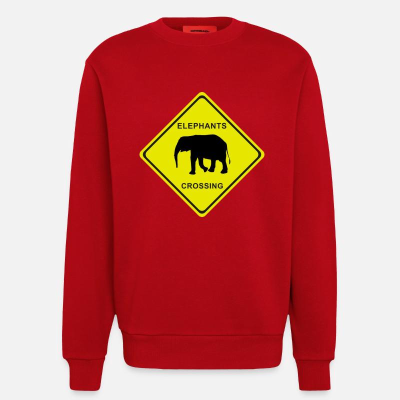 ELEPHANTS CROSSING - Sweatshirt - made by SPREAD  - Rot