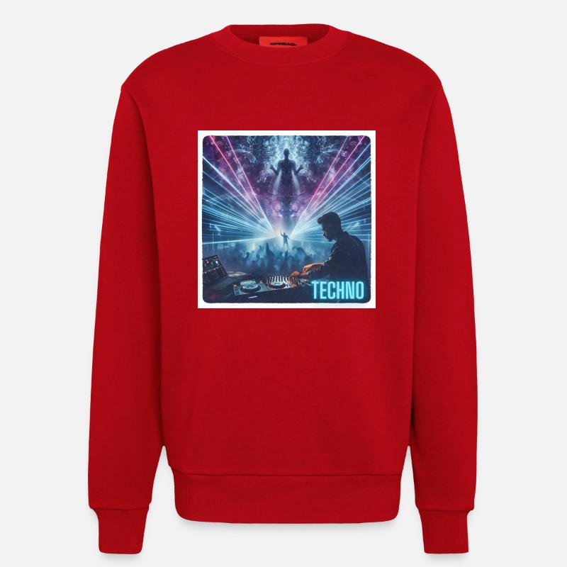 DJ mit Lasershow - Sweatshirt - made by SPREAD  - Rot