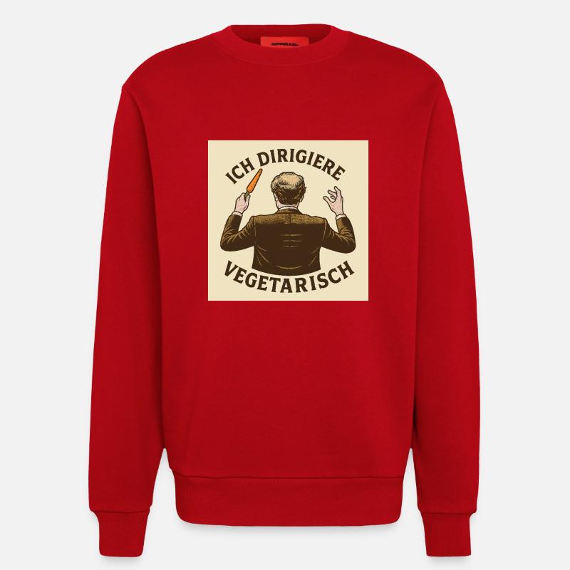 Dirigent Ich dirigiere vegetarisch - Sweatshirt - made by SPREAD  - Rot