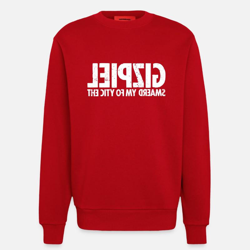 Leipzig (white oldstyle) - Sweatshirt - made by SPREAD - Rot