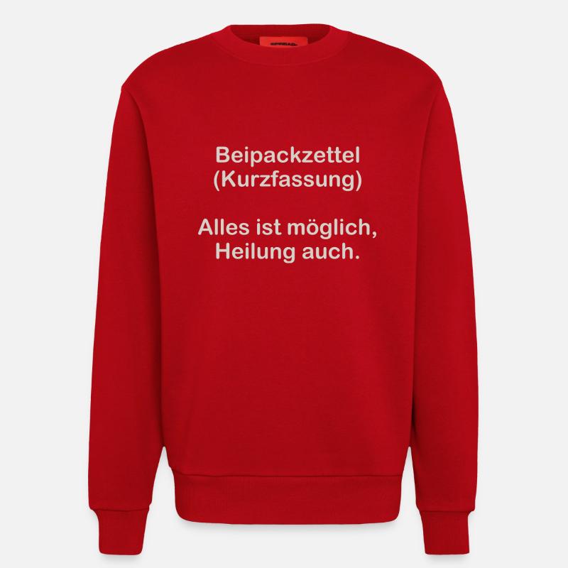Kurzfassung Beipackzettel - Sweatshirt - made by SPREAD - Rot