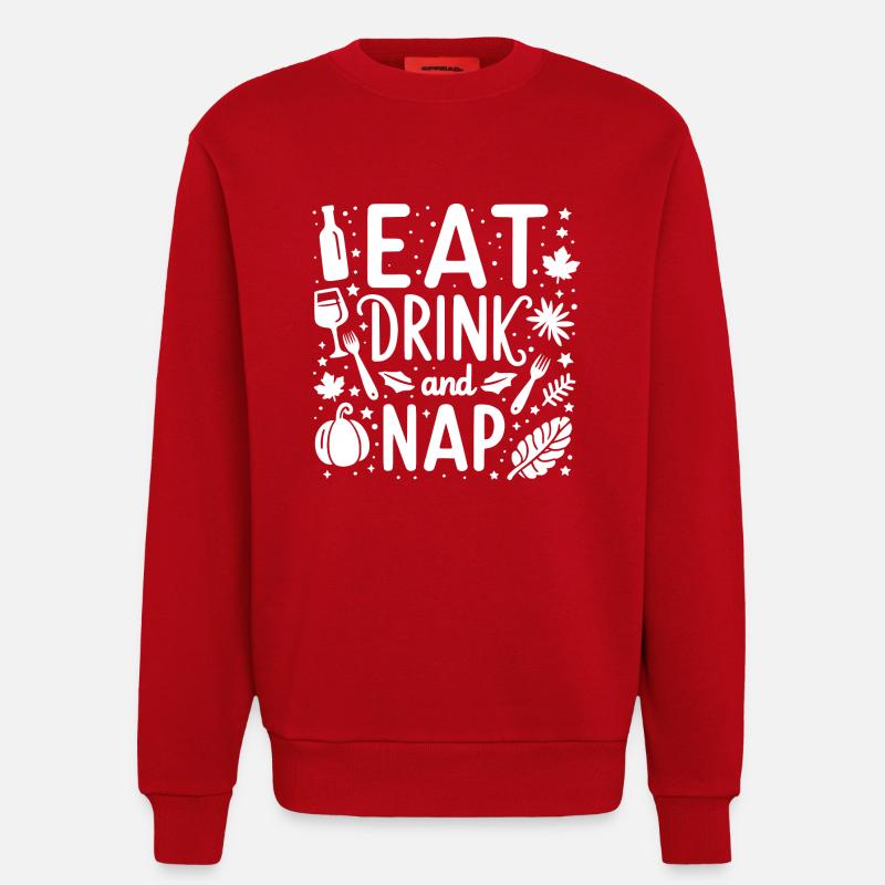 Essen, Trinken und Nickerchen machen - Sweatshirt - made by SPREAD  - Rot