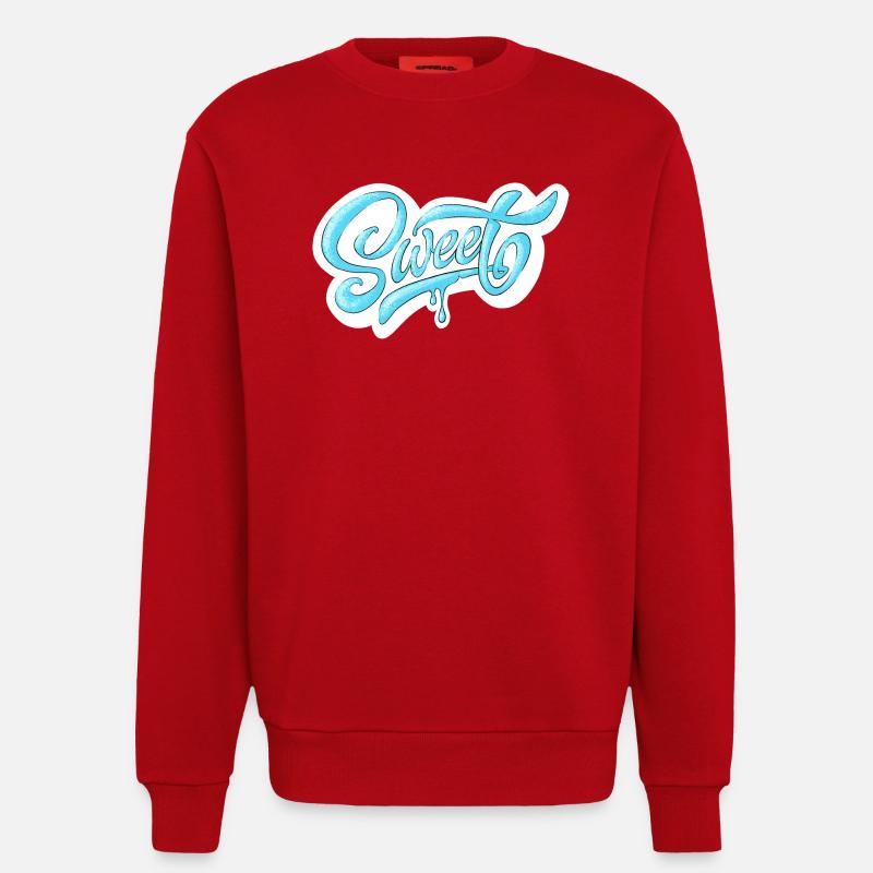Cold Sweet Script Design - Sweatshirt - made by SPREAD  - red