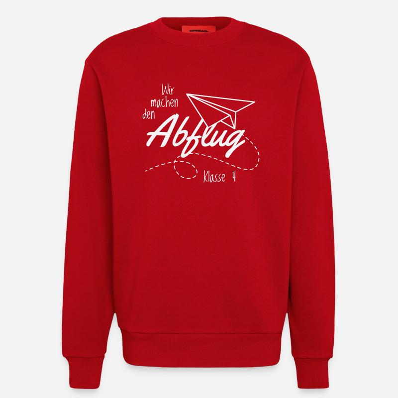 Abschlussshirt Grundschule Abflug - Sweatshirt - made by SPREAD  - Rot