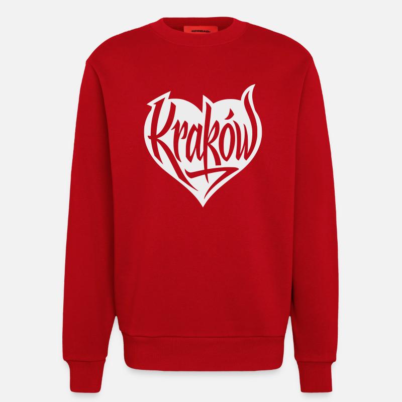Krakau, Krakow Herz Graffiti - Sweatshirt - made by SPREAD  - Rot