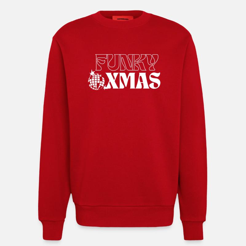 Funky Disco Weihnachtsornament Design - Sweatshirt - made by SPREAD  - Rot