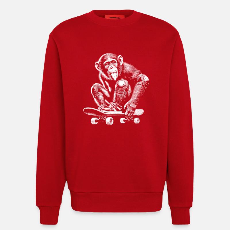 Skateboard - Sweatshirt - made by SPREAD  - red