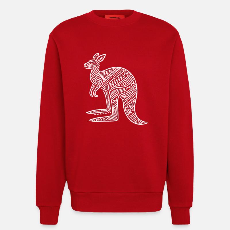 Kangaroo with tribal pattern - Sweatshirt - made by SPREAD  - red
