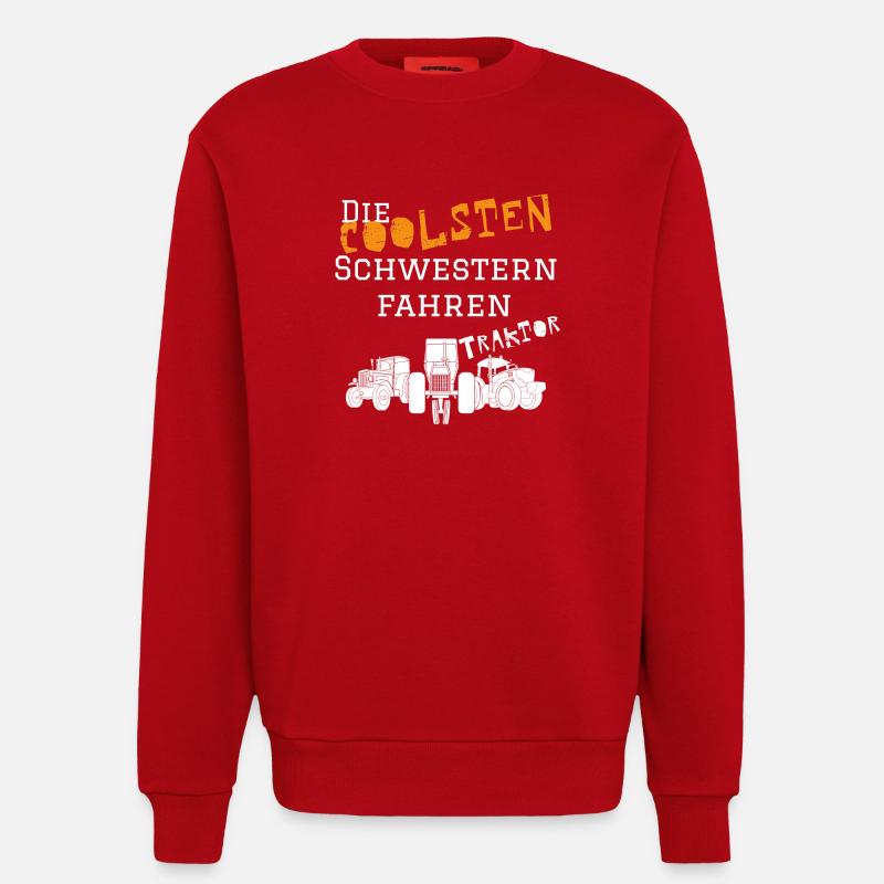 Die coolsten Schwester Traktor - Sweatshirt - made by SPREAD  - Rot