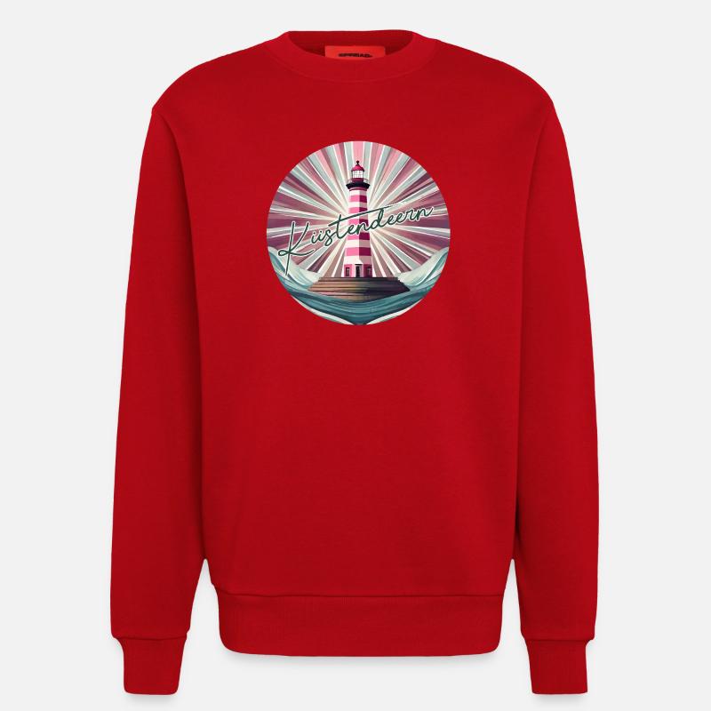 Pinker Leuchtturm - Sweatshirt - made by SPREAD  - Rot