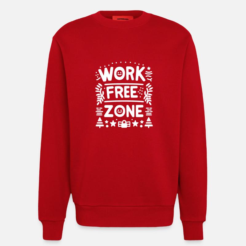Zone sans travail - Sweat bio décontracté fabriqué en UE - rouge