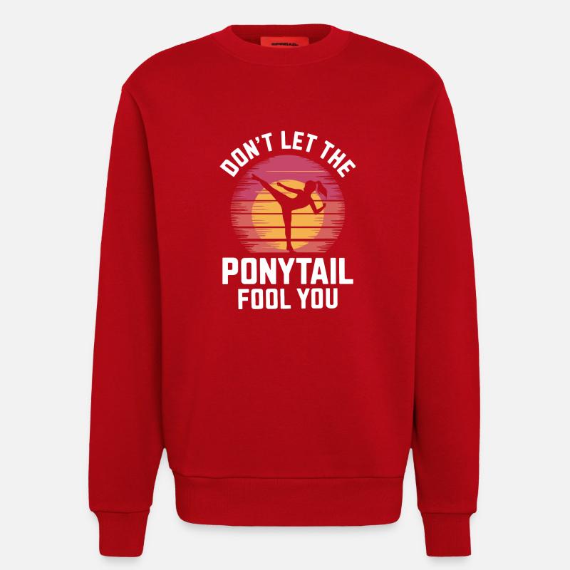 Queue de cheval avec puissance - Sweat bio décontracté fabriqué en UE - rouge