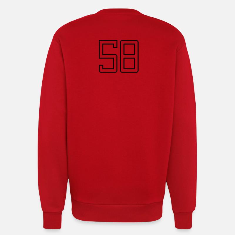 Numéro 58 (Style Université) - Sweat bio décontracté fabriqué en UE - rouge