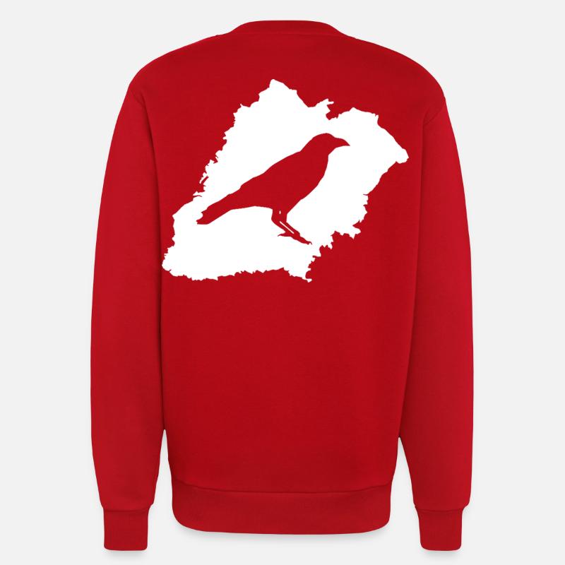 Kiersper Rauk avec blanc Stadtsillhouette - Sweat bio décontracté fabriqué en UE - rouge
