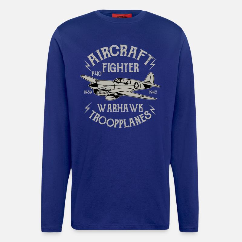 Warhawk Fighter - Langarmshirt - made by SPREAD  - Iconic Blue