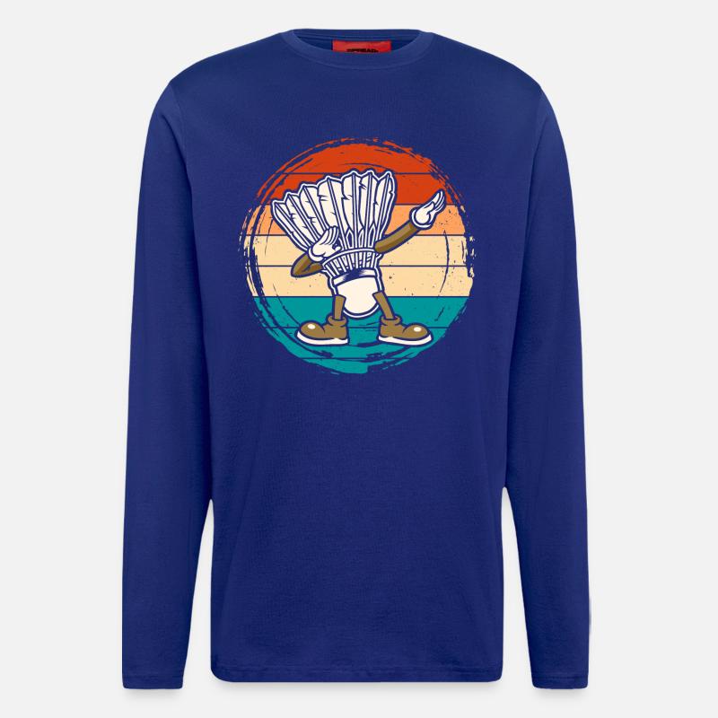 Badminton Dab Dabbing - Manches longues bio décontracté fabriqué en UE - Iconic Blue