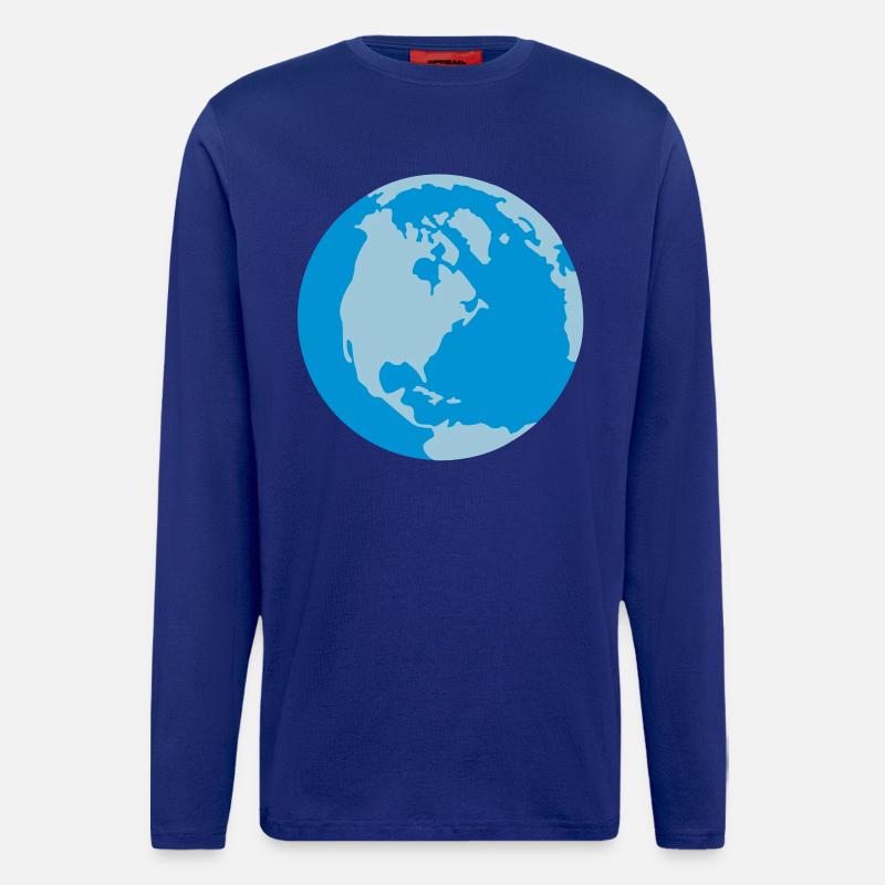 Weltkugel - Langarmshirt - made by SPREAD  - Iconic Blue