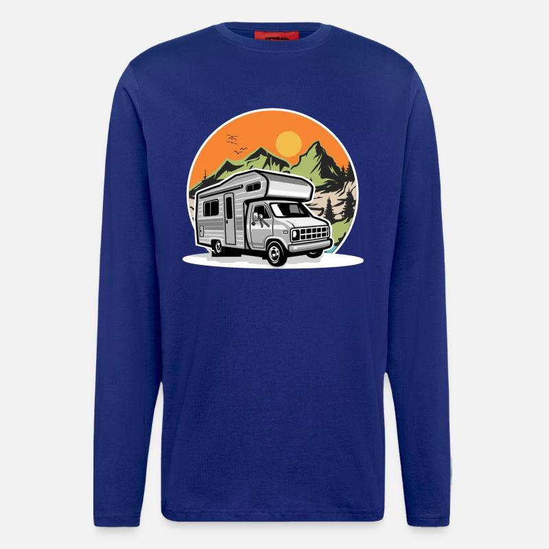 Camping Camper Campen - Langarmshirt - made by SPREAD - Iconic Blue