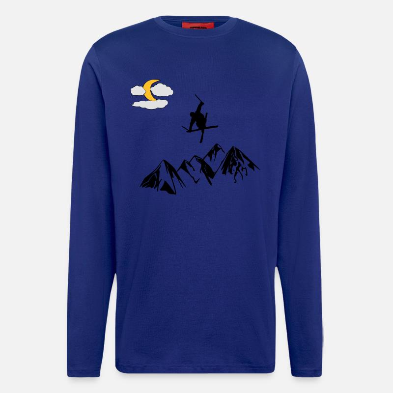 Berg mit Ski Freestyler - Langarmshirt - made by SPREAD - Iconic Blue