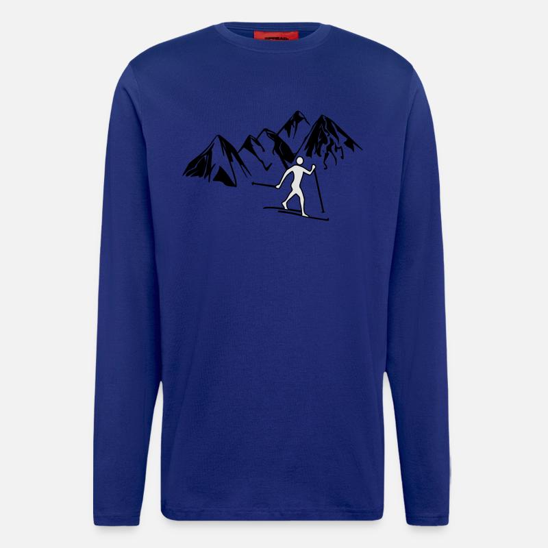 Langläufer vor Bergen - Langarmshirt - made by SPREAD  - Iconic Blue