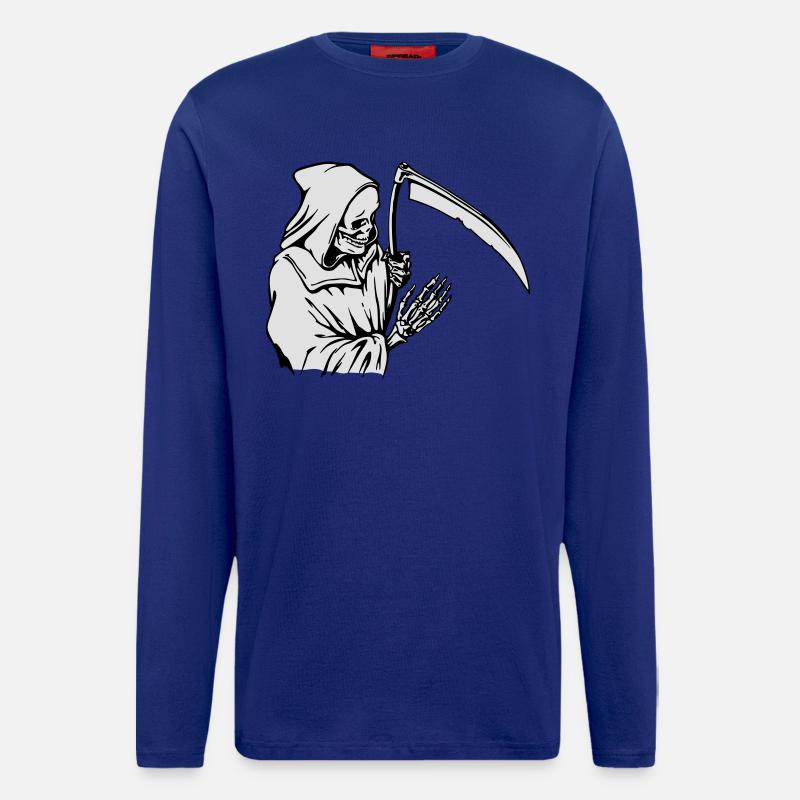 Sensenmann-Silhouette mit Sense - Langarmshirt - made by SPREAD  - Iconic Blue