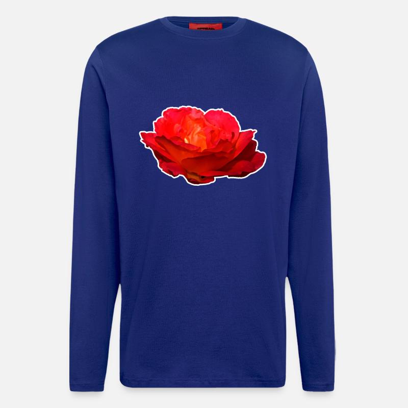 Rote Rose Blume Blüte Geschenk - Langarmshirt - made by SPREAD  - Iconic Blue