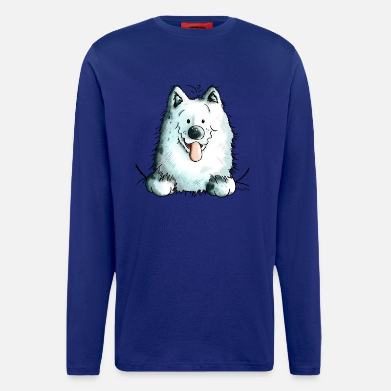 Neugieriger Samojede - Langarmshirt - made by SPREAD  - Iconic Blue