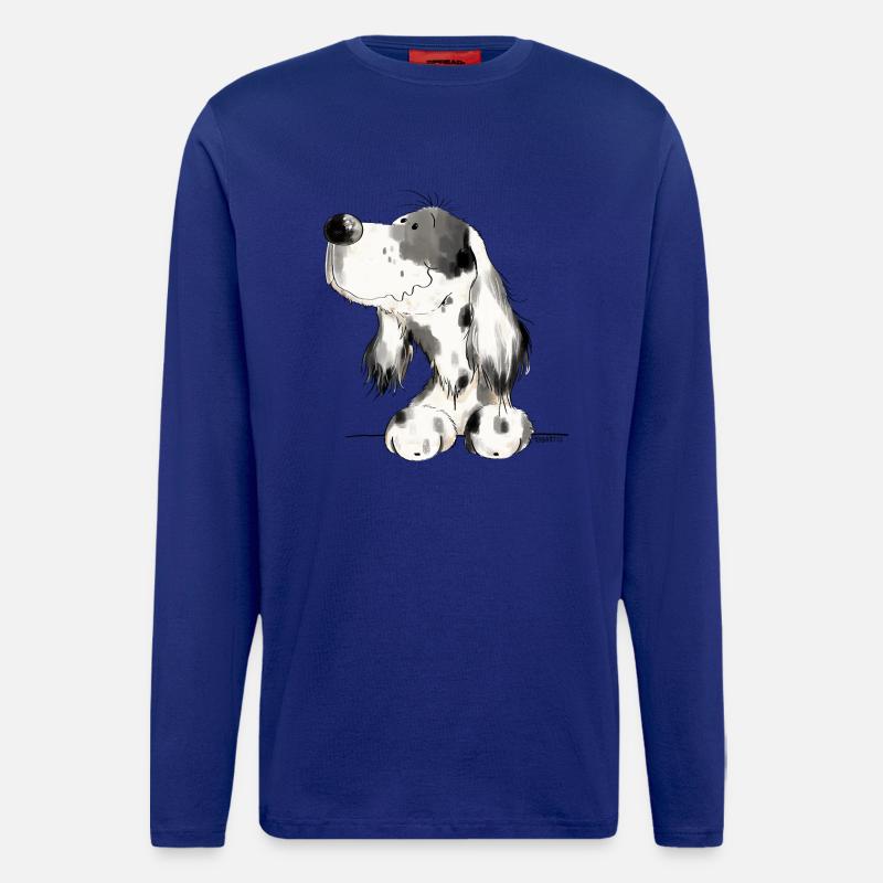 Englischer Setter I Hunde Comic Geschenk - Langarmshirt - made by SPREAD  - Iconic Blue
