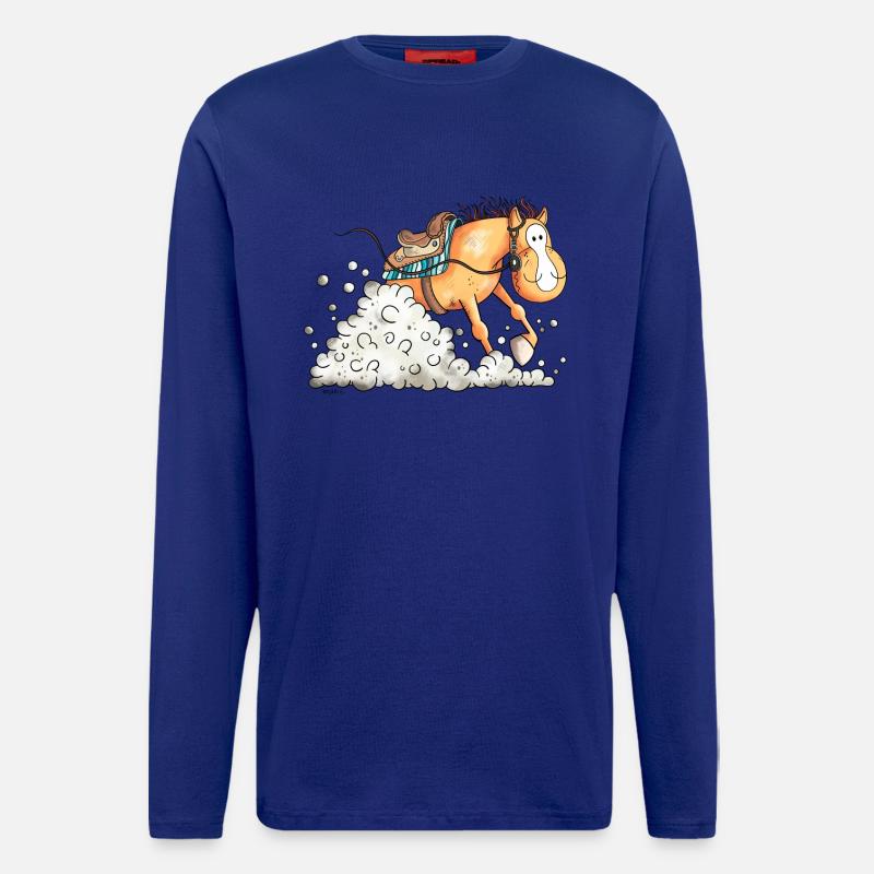 Westernpferd im Slide - Langarmshirt - made by SPREAD  - Iconic Blue