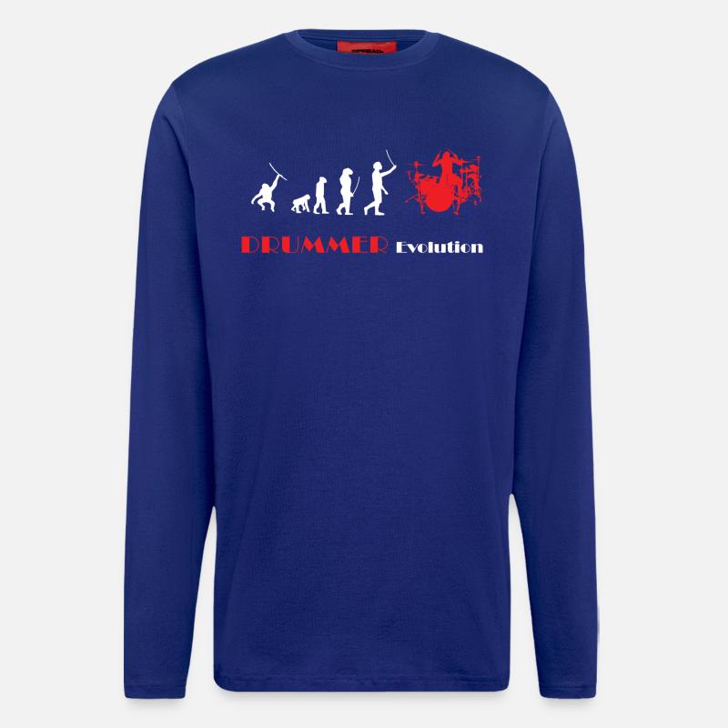 DRUMMER Evolution rot - Longsleeve - made by SPREAD  - Iconic Blue