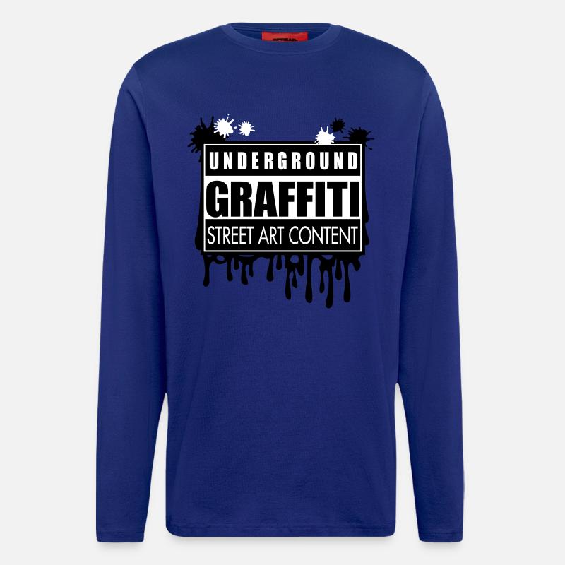 Underground graffitis flex - Manches longues bio décontracté fabriqué en UE - Iconic Blue