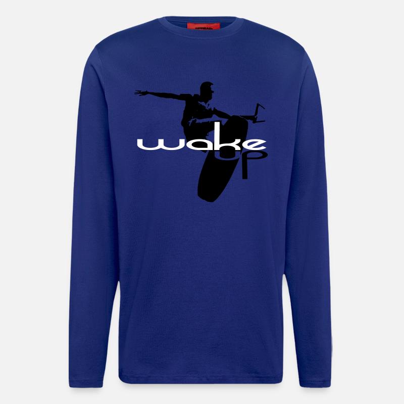 Wakeboard wake up wakeboarding - Langarmshirt - made by SPREAD  - Iconic Blue