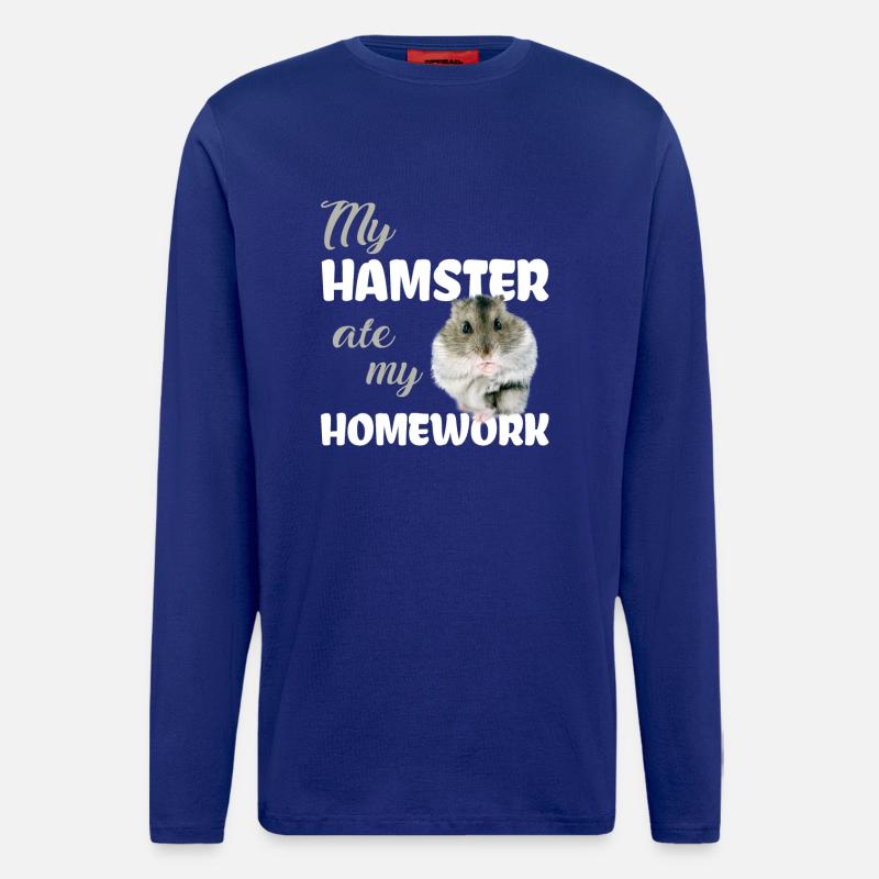 Hamster homework Funny saying - Longsleeve - made by SPREAD  - Iconic Blue
