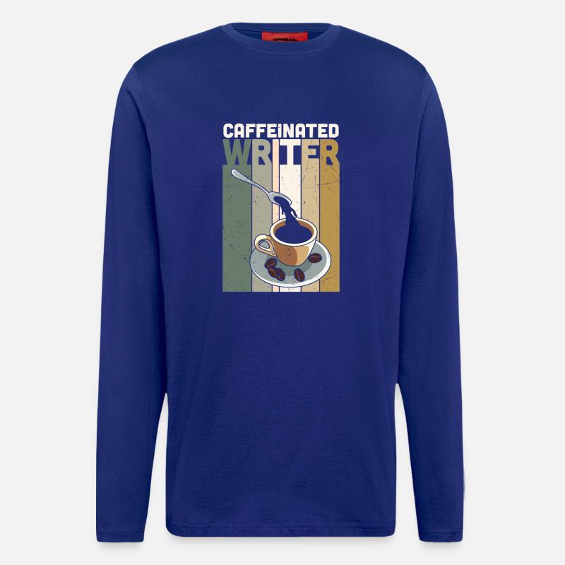 Caffeinated Writer Writing Novel Writer - Longsleeve - made by SPREAD  - Iconic Blue