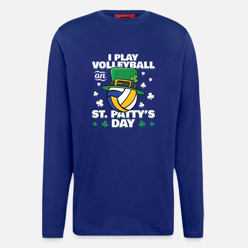 Volleyball de la Saint-Patrick - Manches longues bio décontracté fabriqué en UE - Iconic Blue