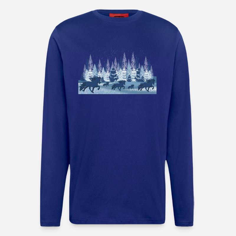Winterlandschaft 2 mit Tölt - Langarmshirt - made by SPREAD  - Iconic Blue