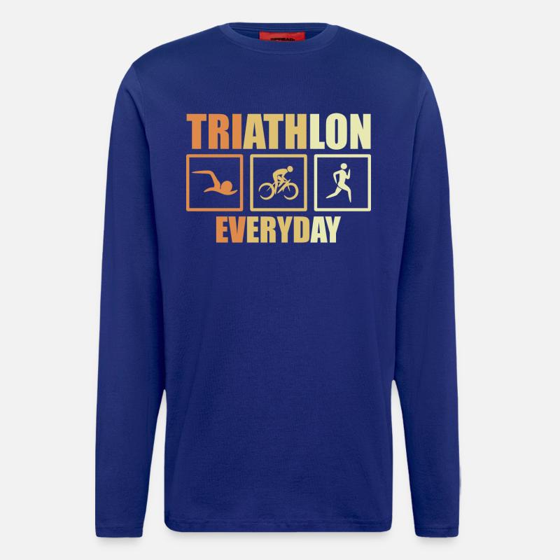 Fahrrad Triathlon Routine - Langarmshirt - made by SPREAD  - Iconic Blue