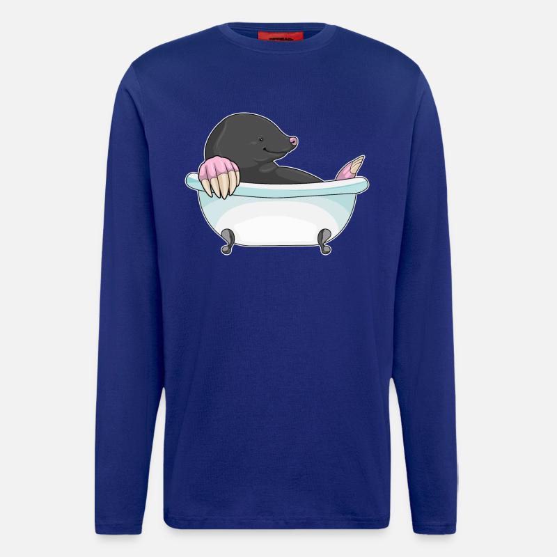 Mole Bathing Bathtub - Longsleeve - made by SPREAD - Iconic Blue