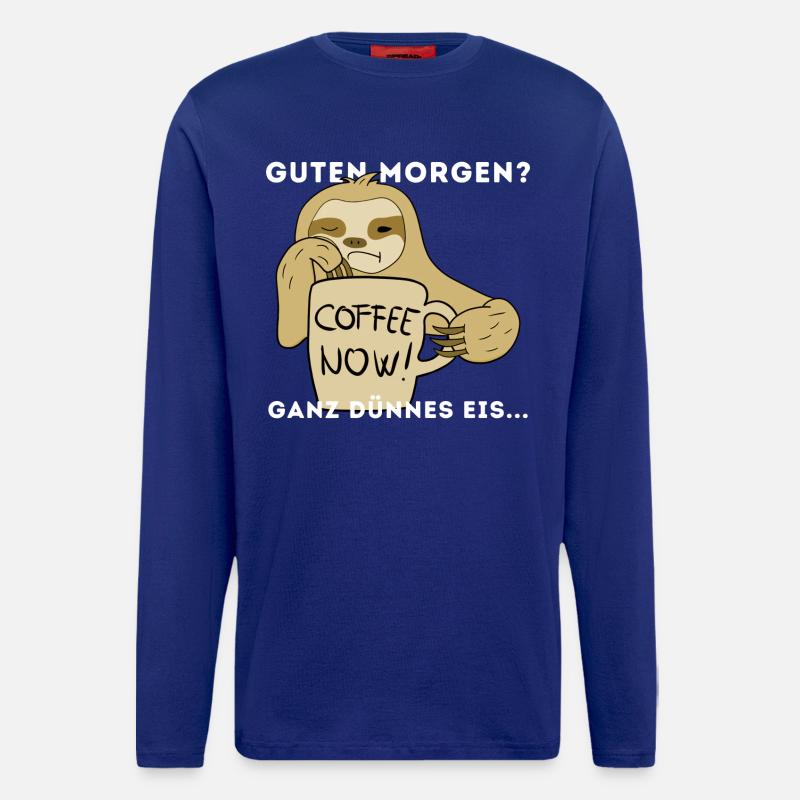 Langschläfer Kaffee Morgen Sloth - Langarmshirt - made by SPREAD  - Iconic Blue