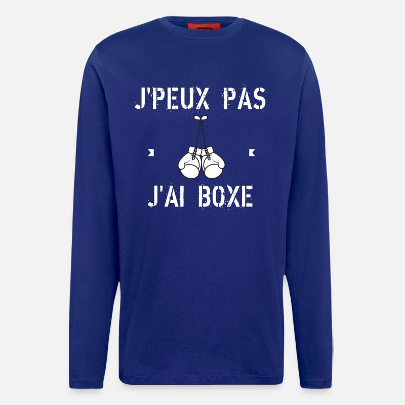 J'Peux Pas J'Ai Boxe - Manches longues bio décontracté fabriqué en UE - Iconic Blue