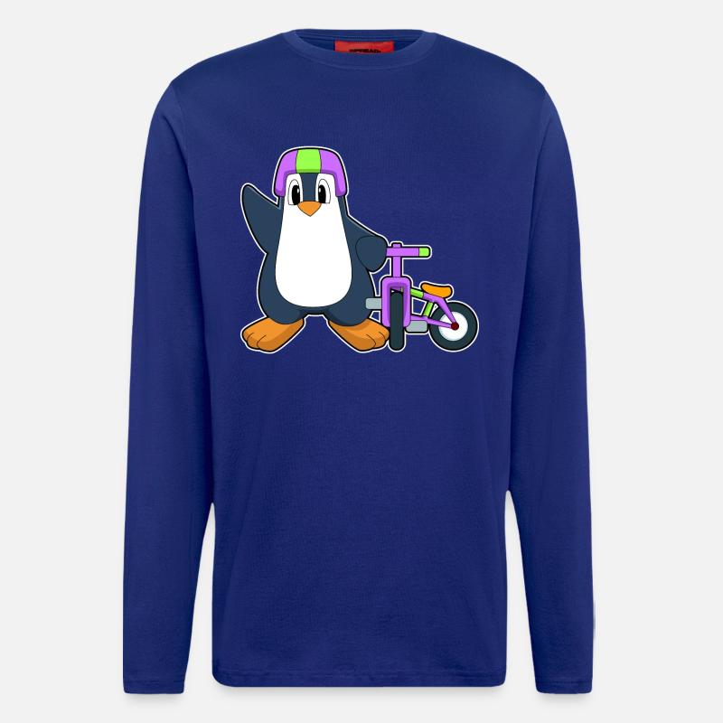 Vélo Pingouin - Manches longues bio décontracté fabriqué en UE - Iconic Blue
