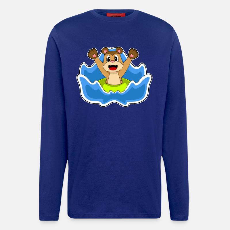 Erdmännchen Schwimmen Schwimmring Sommer - Langarmshirt - made by SPREAD - Iconic Blue