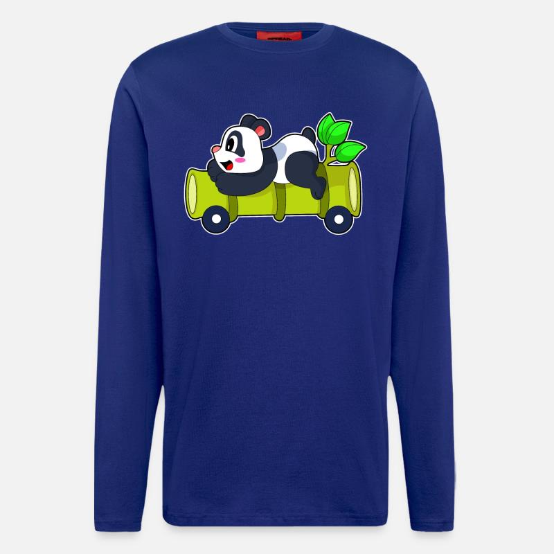 Panda Bambus Auto - Langarmshirt - made by SPREAD  - Iconic Blue