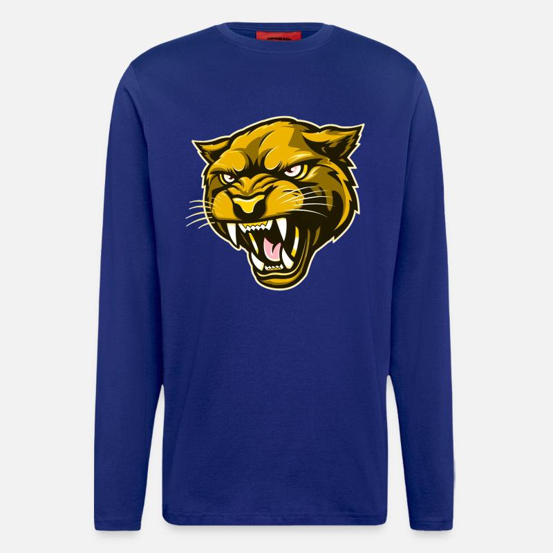 Panther Kopf Gold - Langarmshirt - made by SPREAD  - Iconic Blue