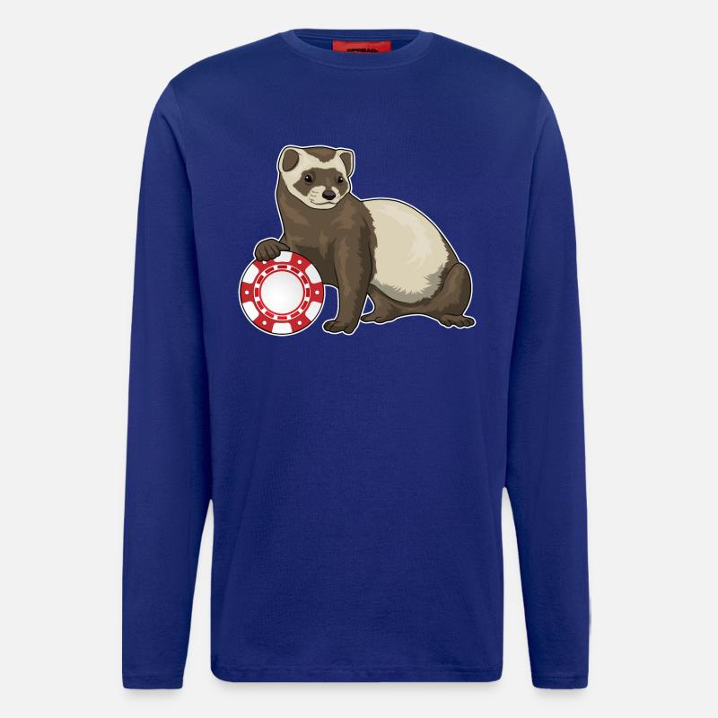 Frettchen Poker Pokerchips - Langarmshirt - made by SPREAD  - Iconic Blue