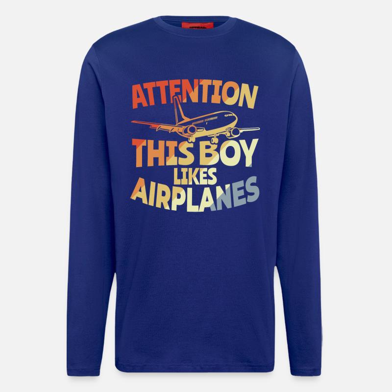 This boy likes airplanes - Longsleeve - made by SPREAD  - Iconic Blue