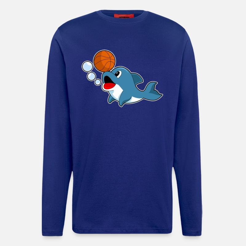 Dolphin Basketteur Basketteur - Manches longues bio décontracté fabriqué en UE - Iconic Blue